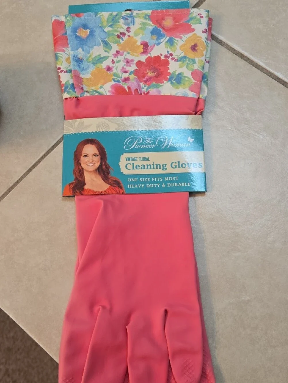 The Pioneer Woman Floral Microfiber Sponges & Pink Cleaning Gloves